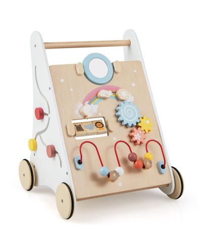 Sugift Baby Wooden Multiple Activities Walker