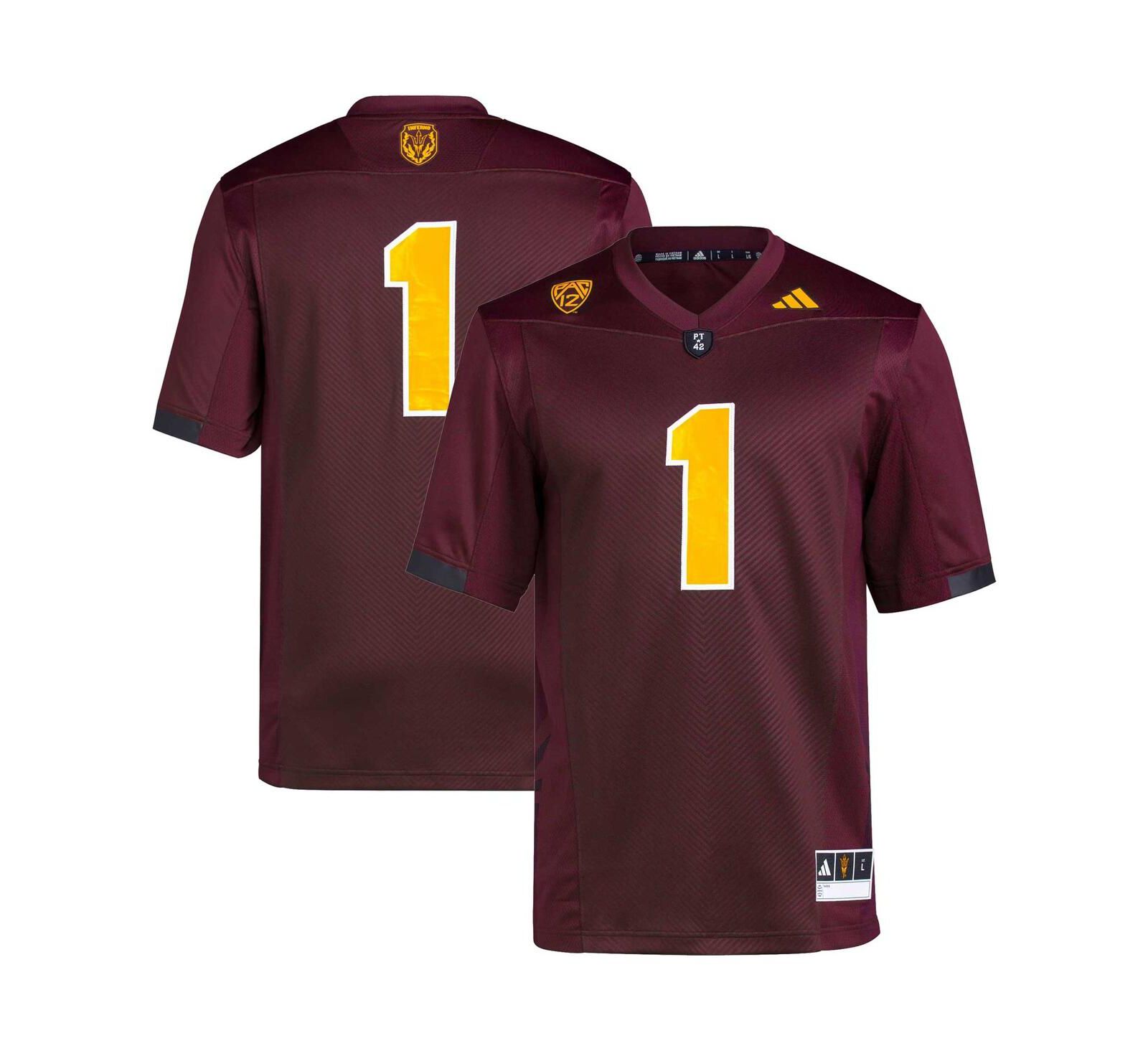 Джерси adidas Men's #1 Maroon Arizona State Sun Devils Premier Football