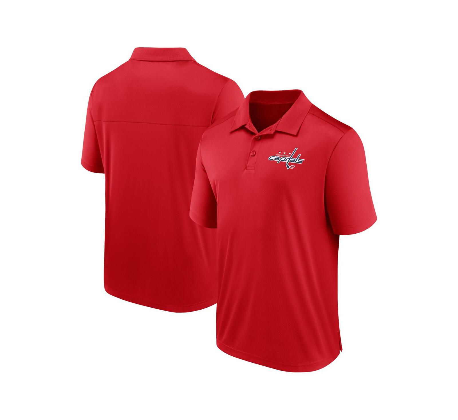 Men's Fanatics Red Washington Capitals Left Side Block Polo Shirt