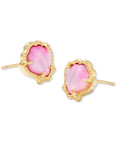 Kendra Scott Серьги-гвоздики с ракушкой и позолотой 14k Gold-Plated