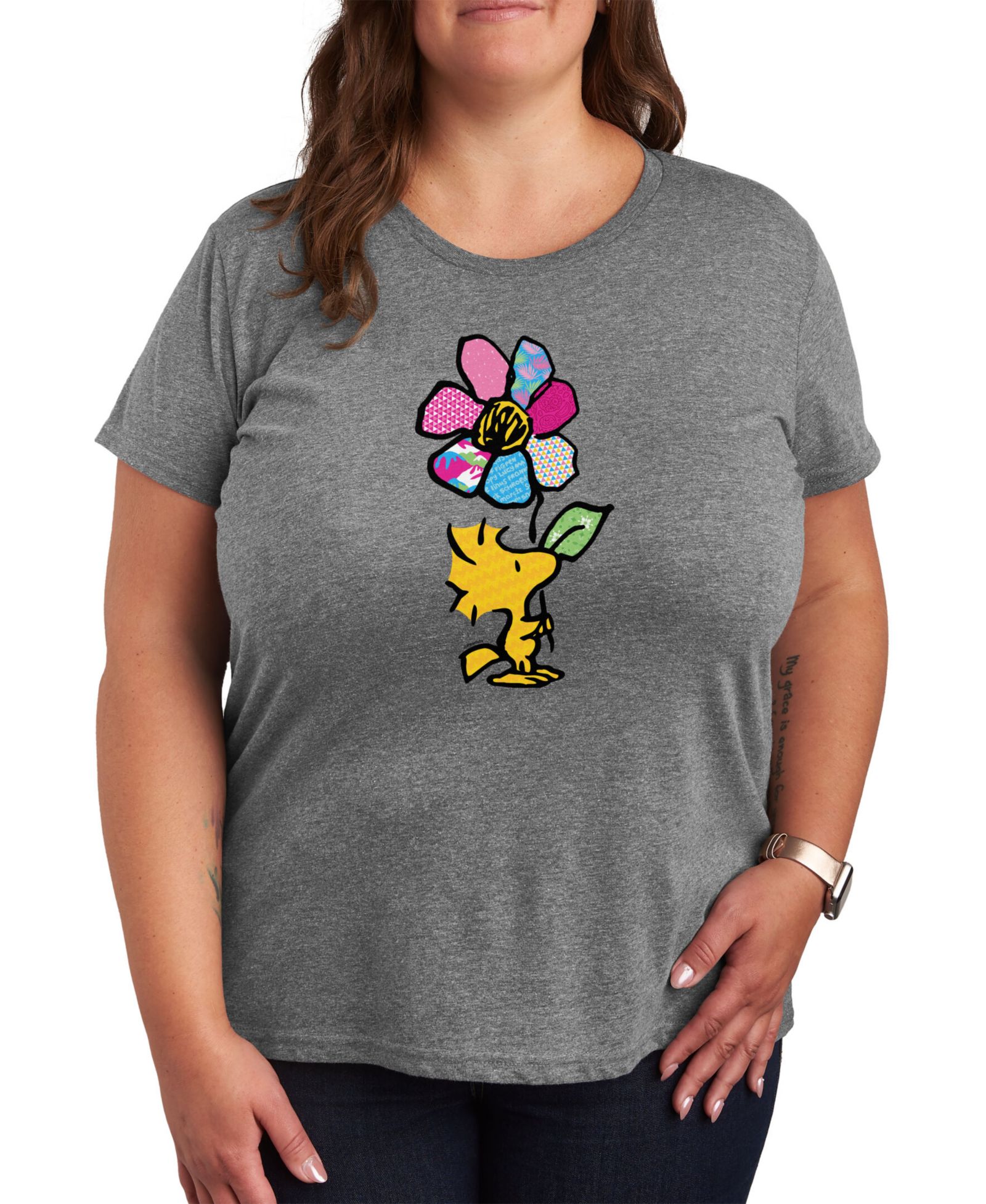 Футболка Peanuts Woodstock с графическим принтиром, Plus Size