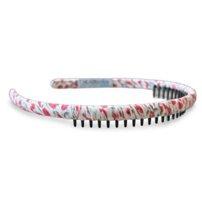 Thin Floral Headband - Red