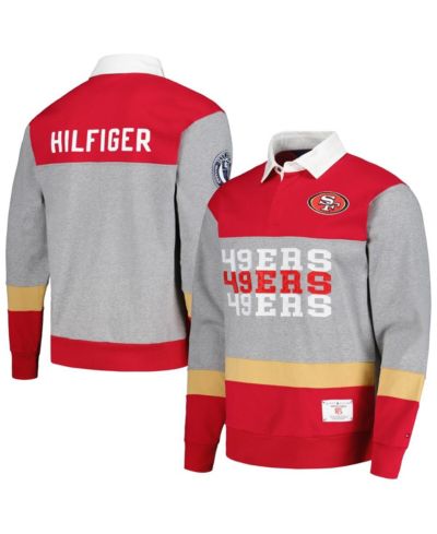 Мужская рубашка-поло Tommy Hilfiger Scarlet San Francisco 49ers Connor Oversized Rugby Long Sleeve