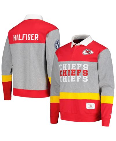 Мужская рубашка-поло Tommy Hilfiger Red Kansas City Chiefs Connor Oversized Rugby Long Sleeve
