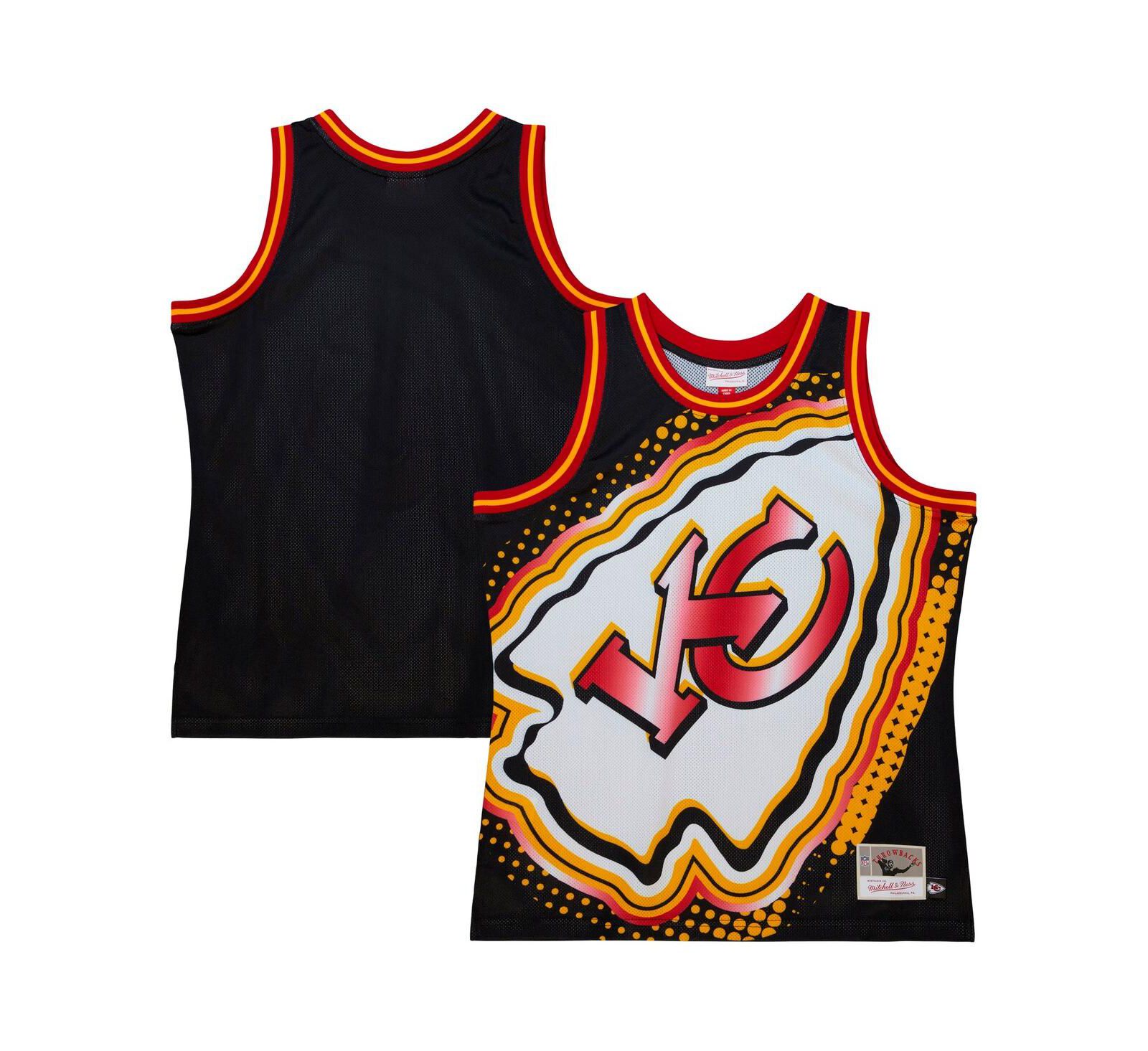 Мужской модный топ-майка Mitchell & Ness Black Kansas City Chiefs Big Face 7.0, черный