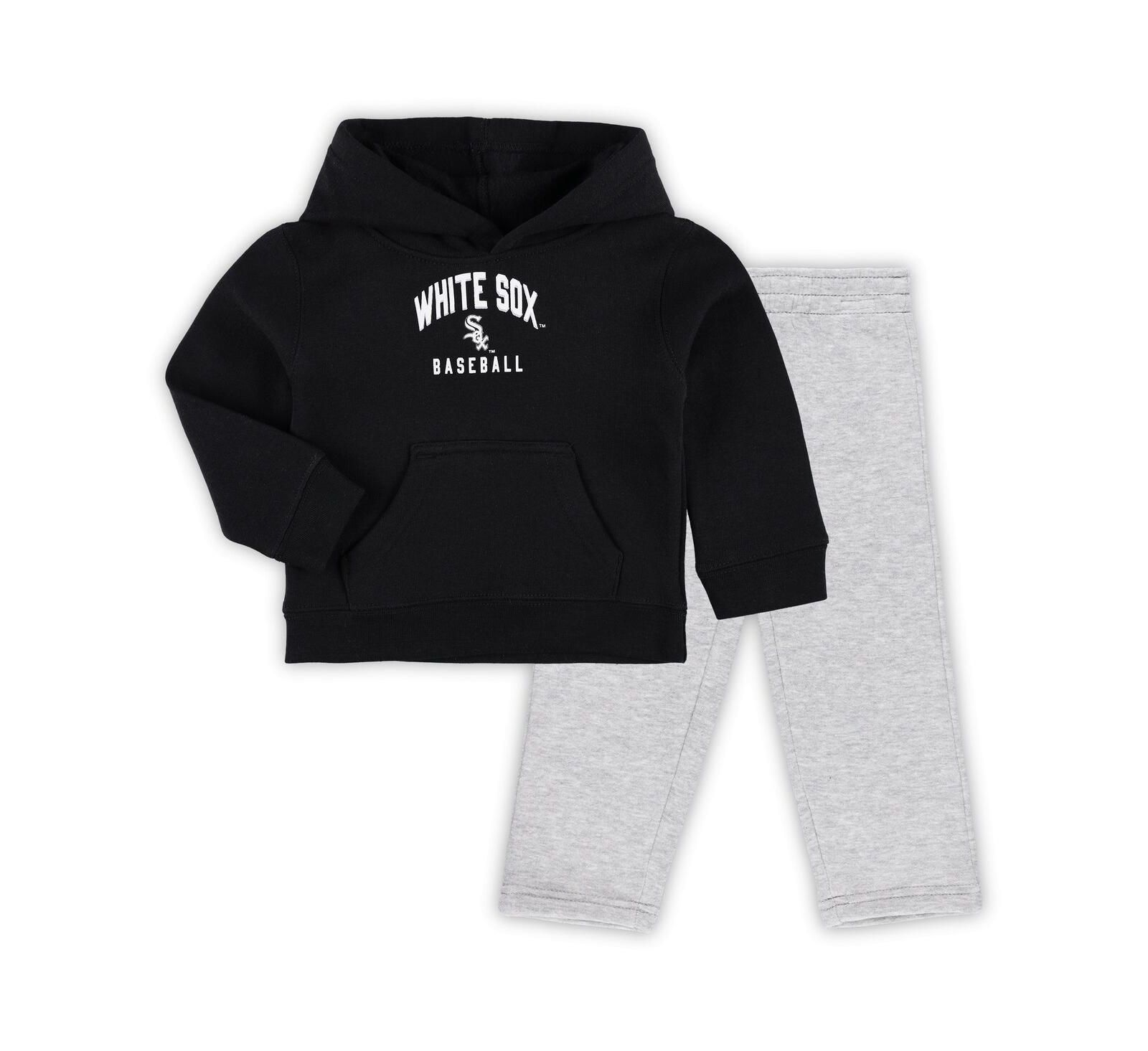 Outerstuff Комплект худи и брюк Chicago White Sox для детей Black, Heather Gray Play by Play