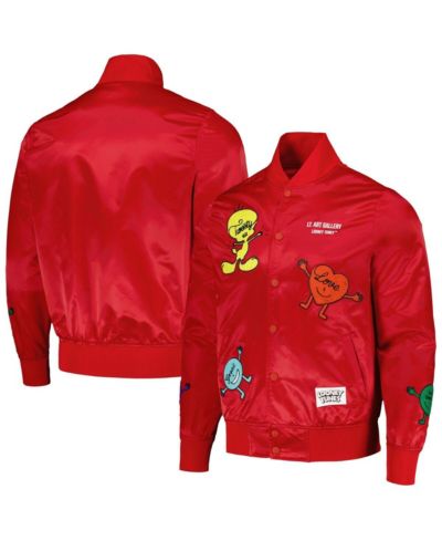 Мужская куртка Freeze Max Red Looney Tunes Positive Energy Satin Full-Snap