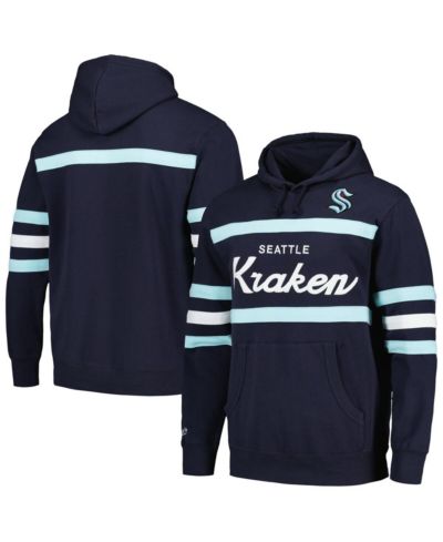 Мужское худи Mitchell & Ness Seattle Kraken Deep Sea Blue