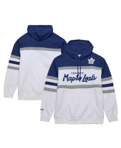 Мужское худи Mitchell & Ness White, Blue Toronto Maple Leafs Head Coach Pullover Hoodie