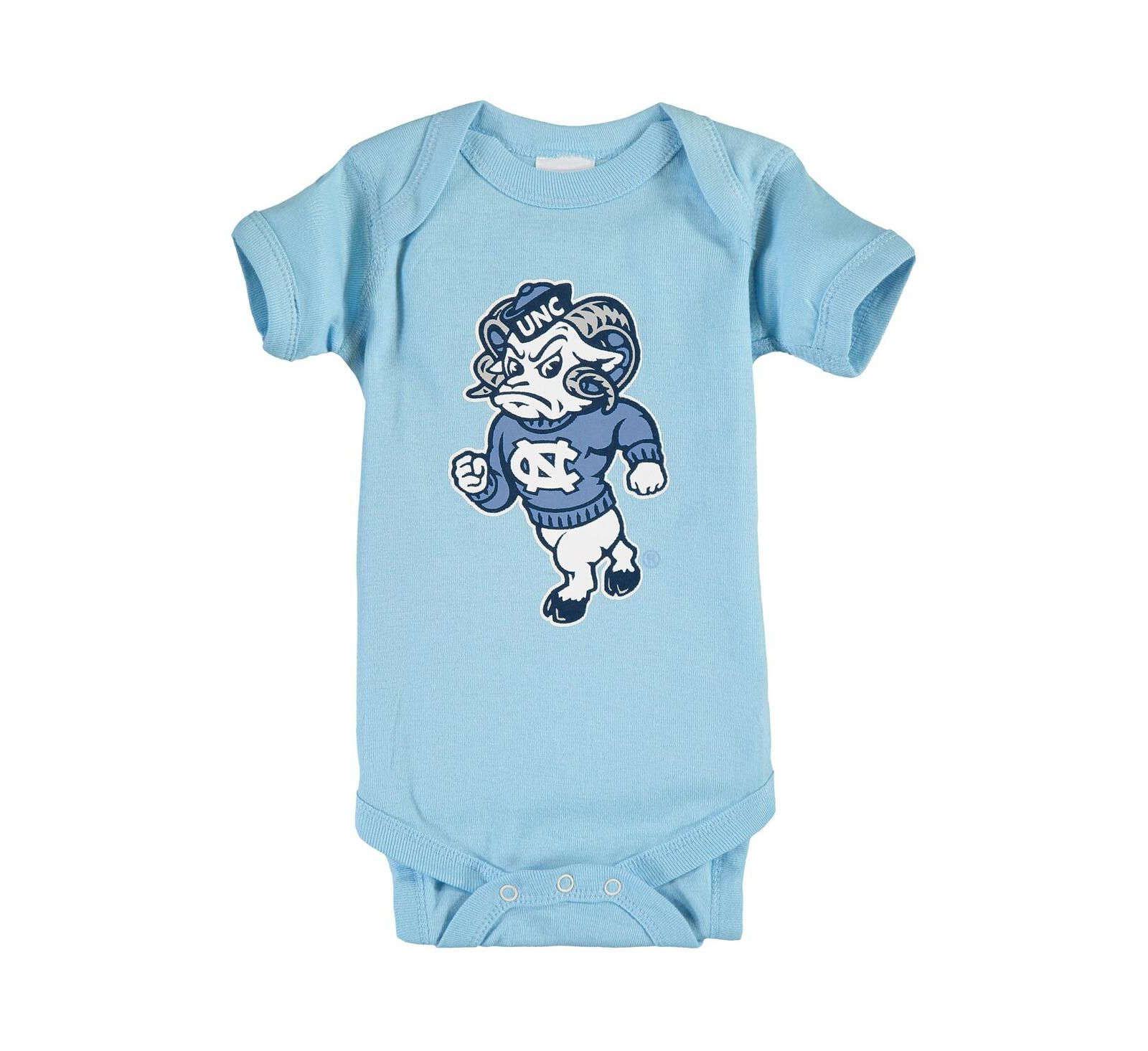 Детское боди для мальчиков и девочек Carolina Blue с большим логотипом North Carolina Tar Heels