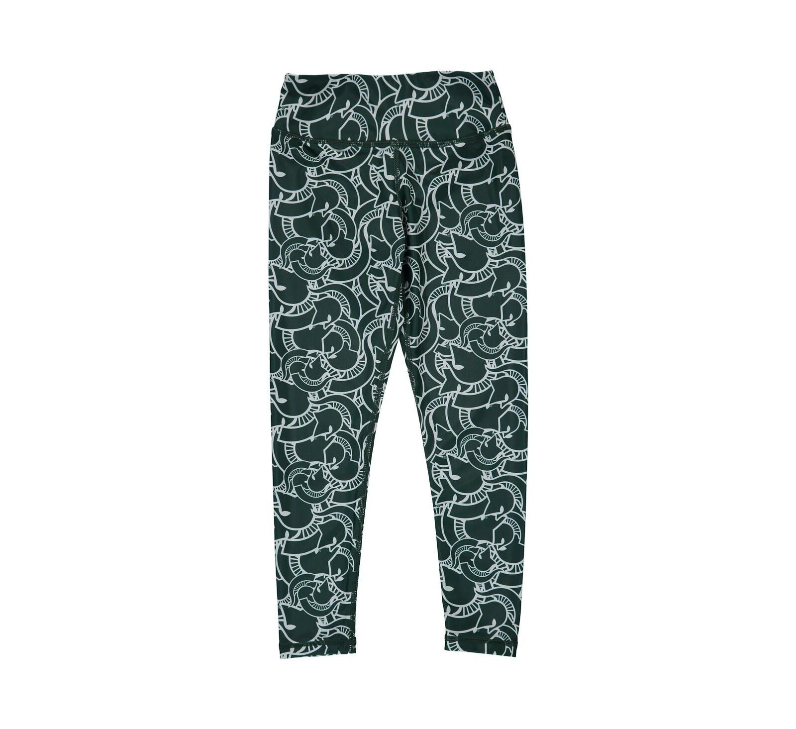 Легинсы ZooZatz Michigan State Spartans, зеленый/белый, для девочек