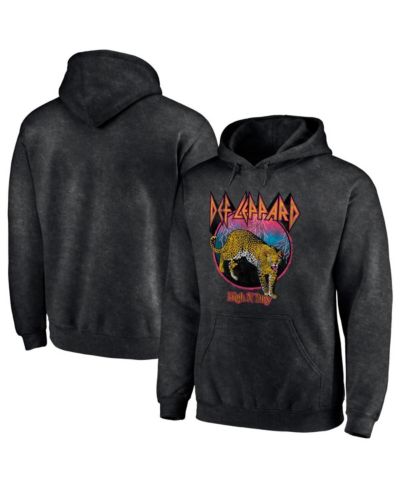 Philcos Мужское черное худи Def Leppard High N' Dry washed