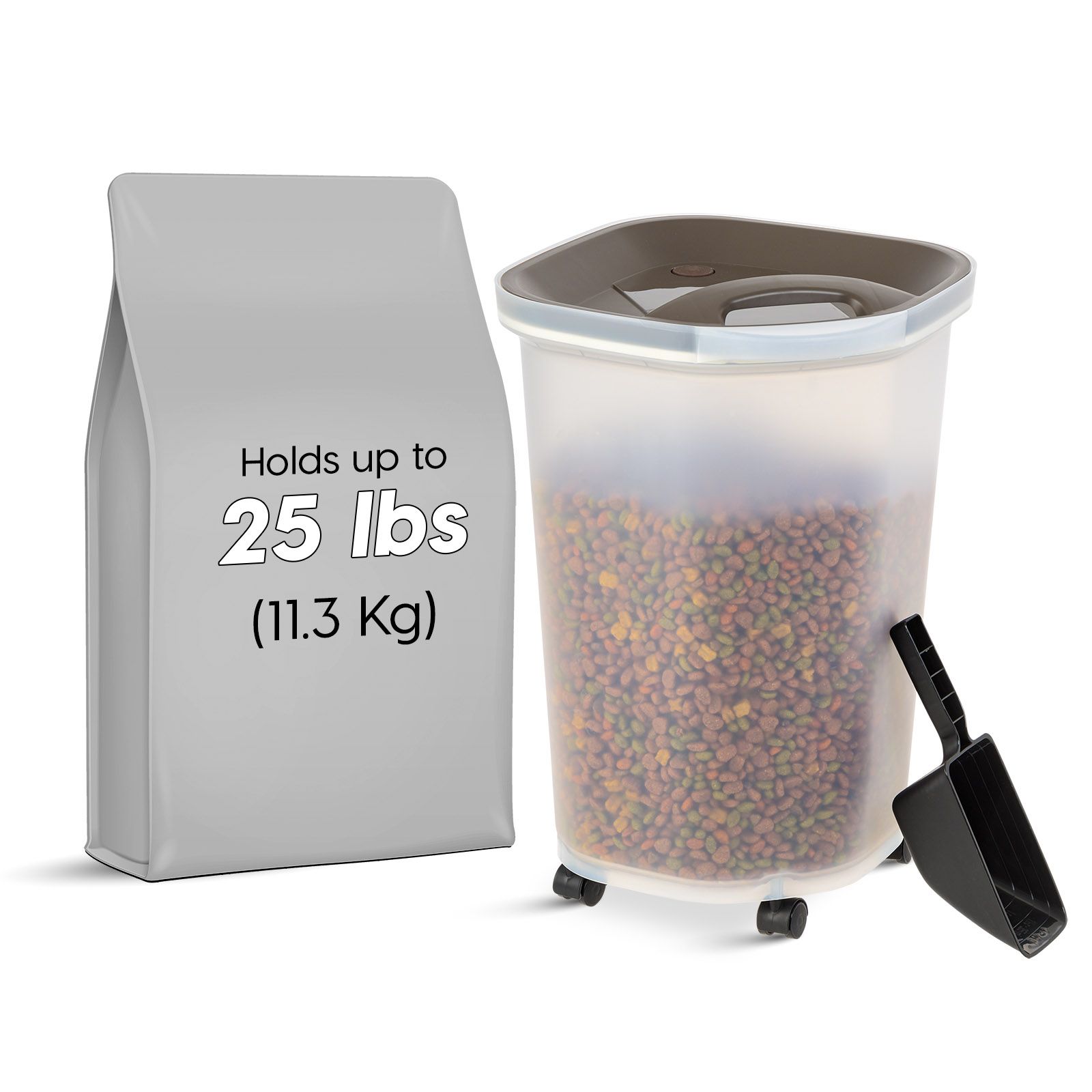 IRIS контейнер для хранения корма для собак 25 Lbs, прозрачно-коричневый