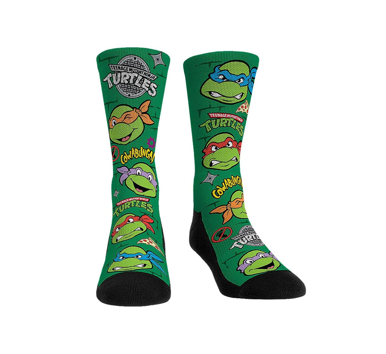 Men's and Women's Rock 'Em Socks Teenage Mutant Ninja Turtles All Over Icons Crew Socks