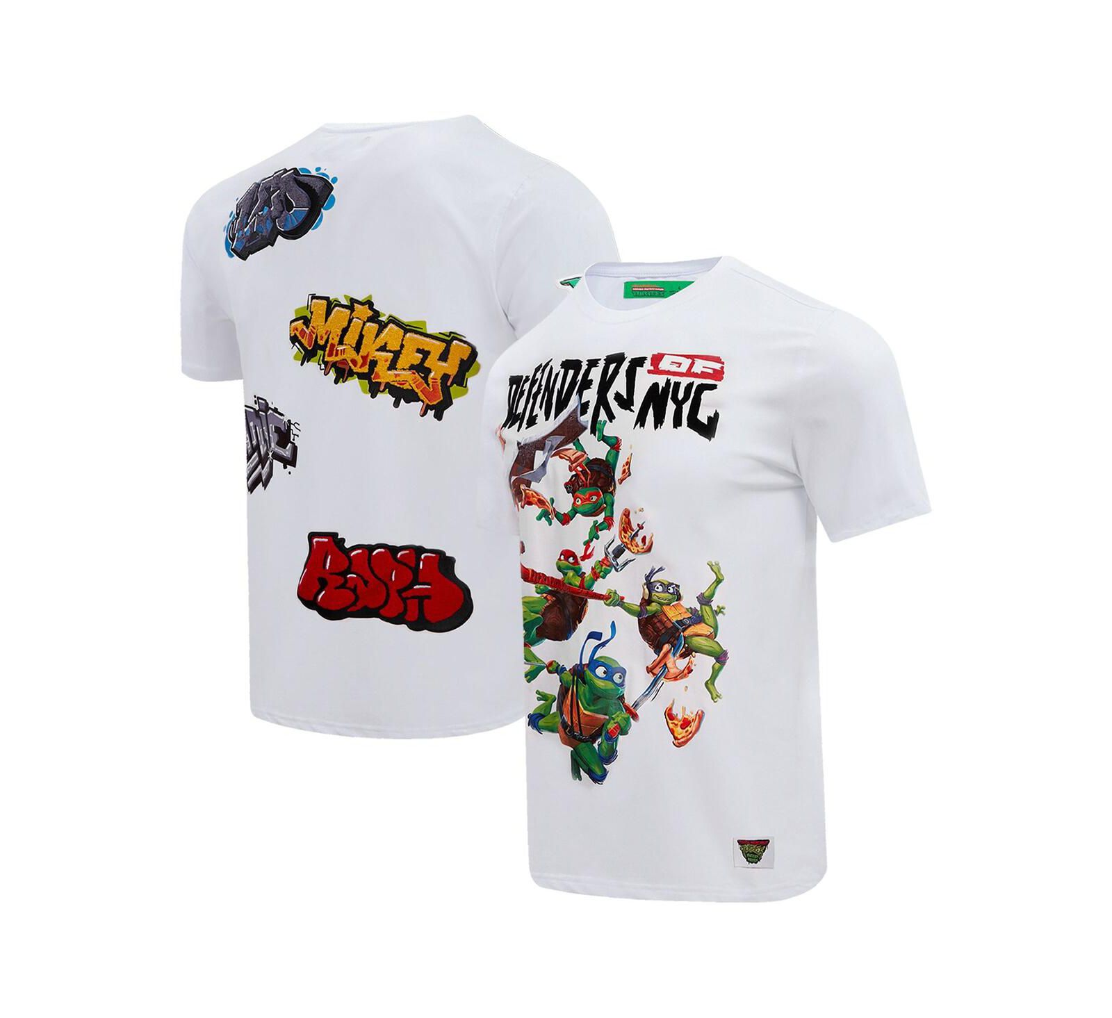 Мужская и женская футболка Freeze Max White Teenage Mutant Ninja Turtles Defenders of NYC Graphic