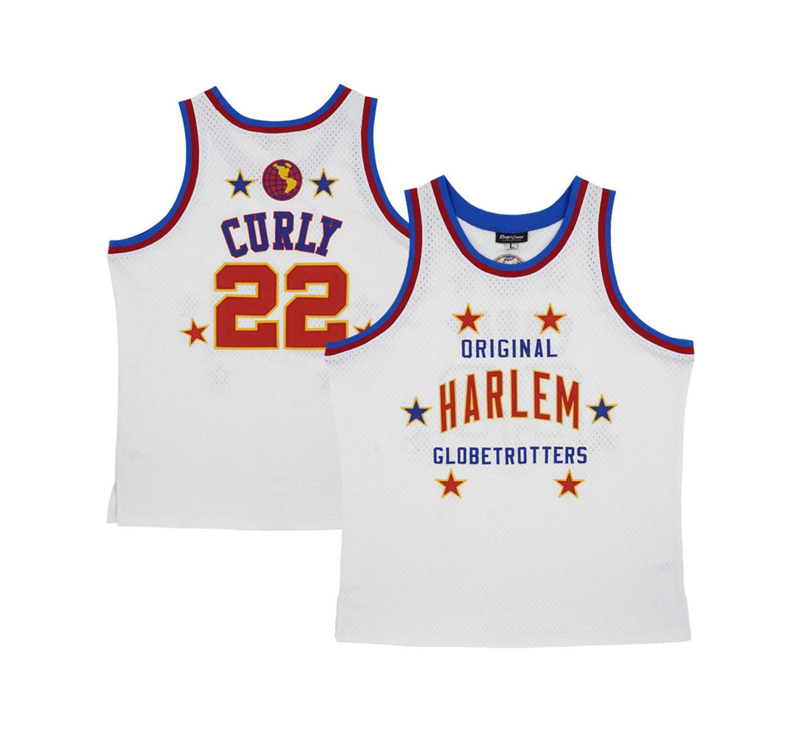 Мужская джерси Rings & Crwns Curly Neal White Harlem Globetrotters Throwback Swingman