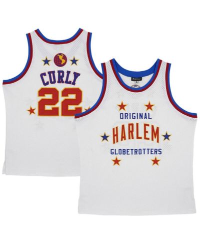 Мужская джерси Rings & Crwns Curly Neal White Harlem Globetrotters Throwback Swingman