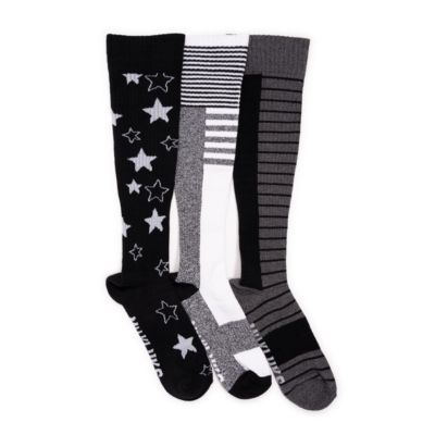 Muk Luks Women's 3 Pack Cotton Compression Knee-High Socks