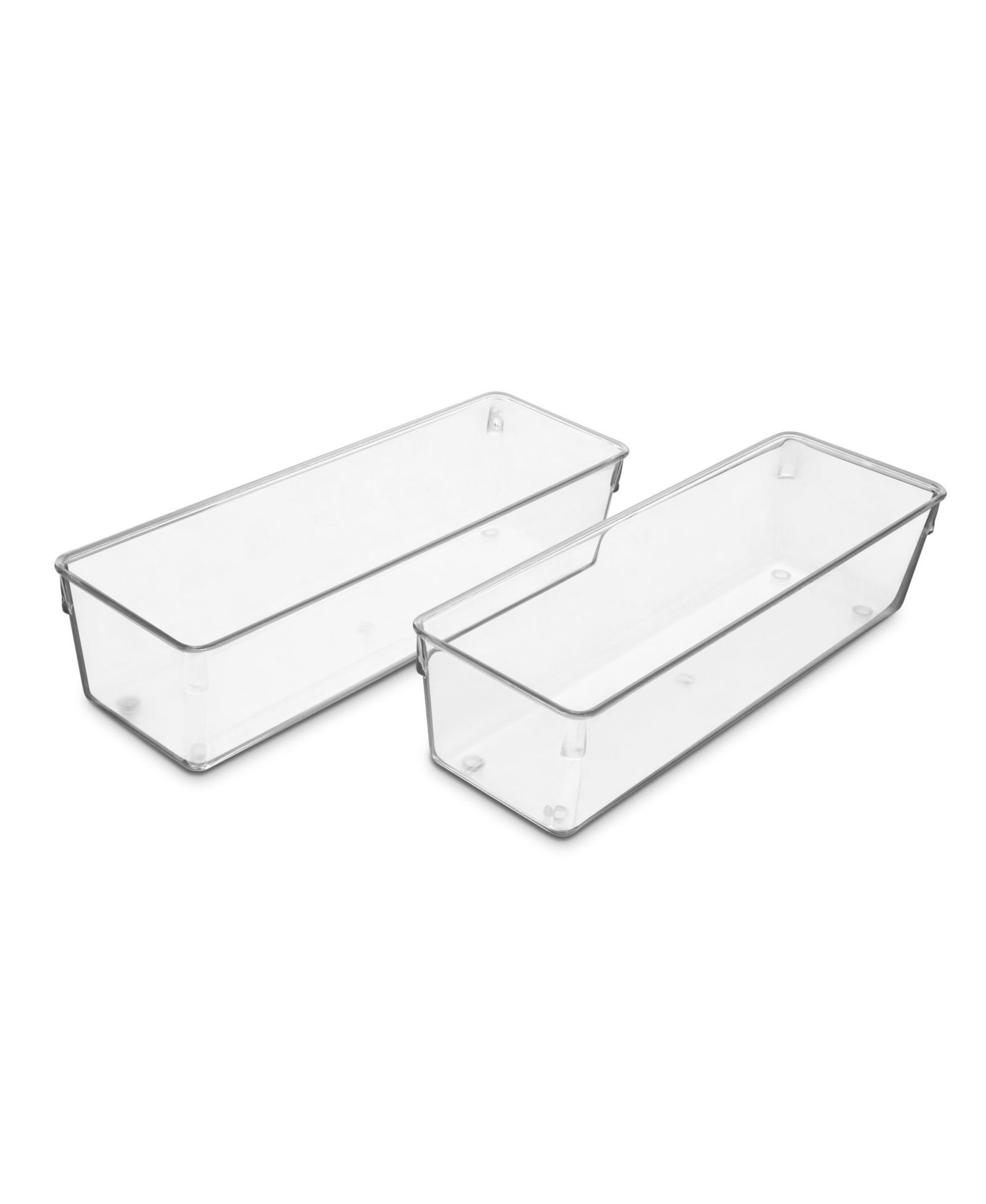 Sorbus 2 Pack Clear Narrow Drawer Organizer