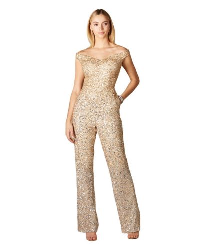 Женский свадебный комбинезон Lara Beaded Off Shoulder