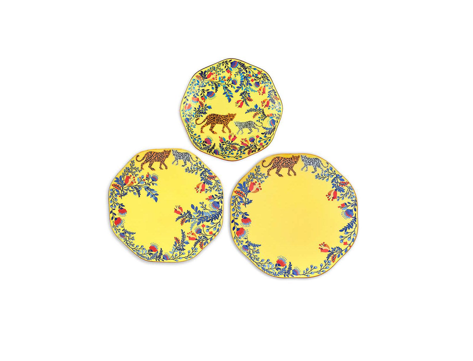 Тарелки Jessie Zhao New York Amazon Rainforest Bone China, набор из трех штук