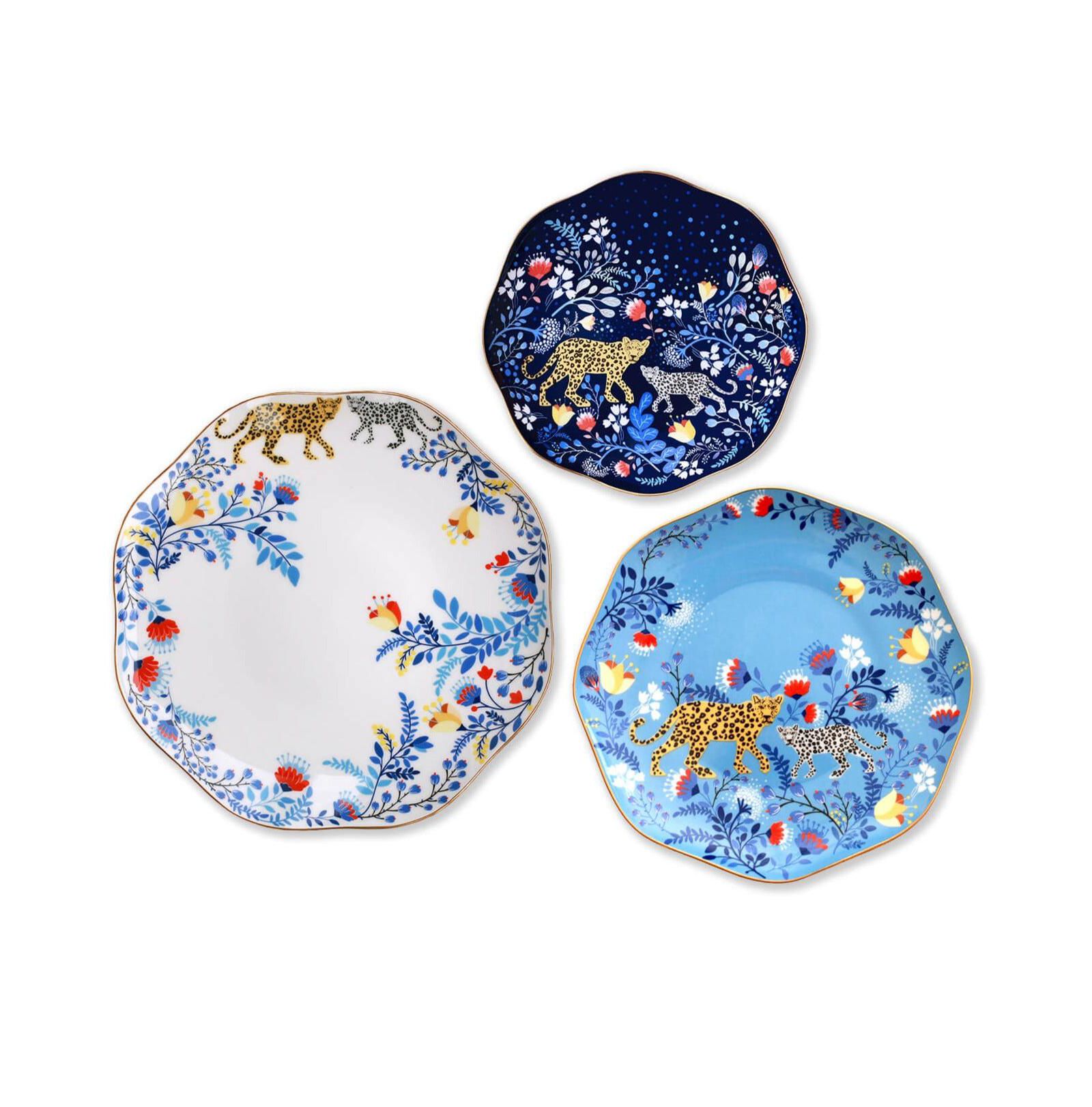 Jessie Zhao New York Amazon Rainforest Bone China Plates , Set Of Three
