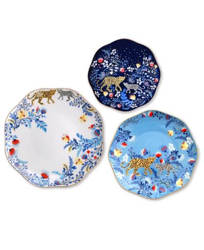 Jessie Zhao New York Amazon Rainforest Bone China Plates , Set Of Three