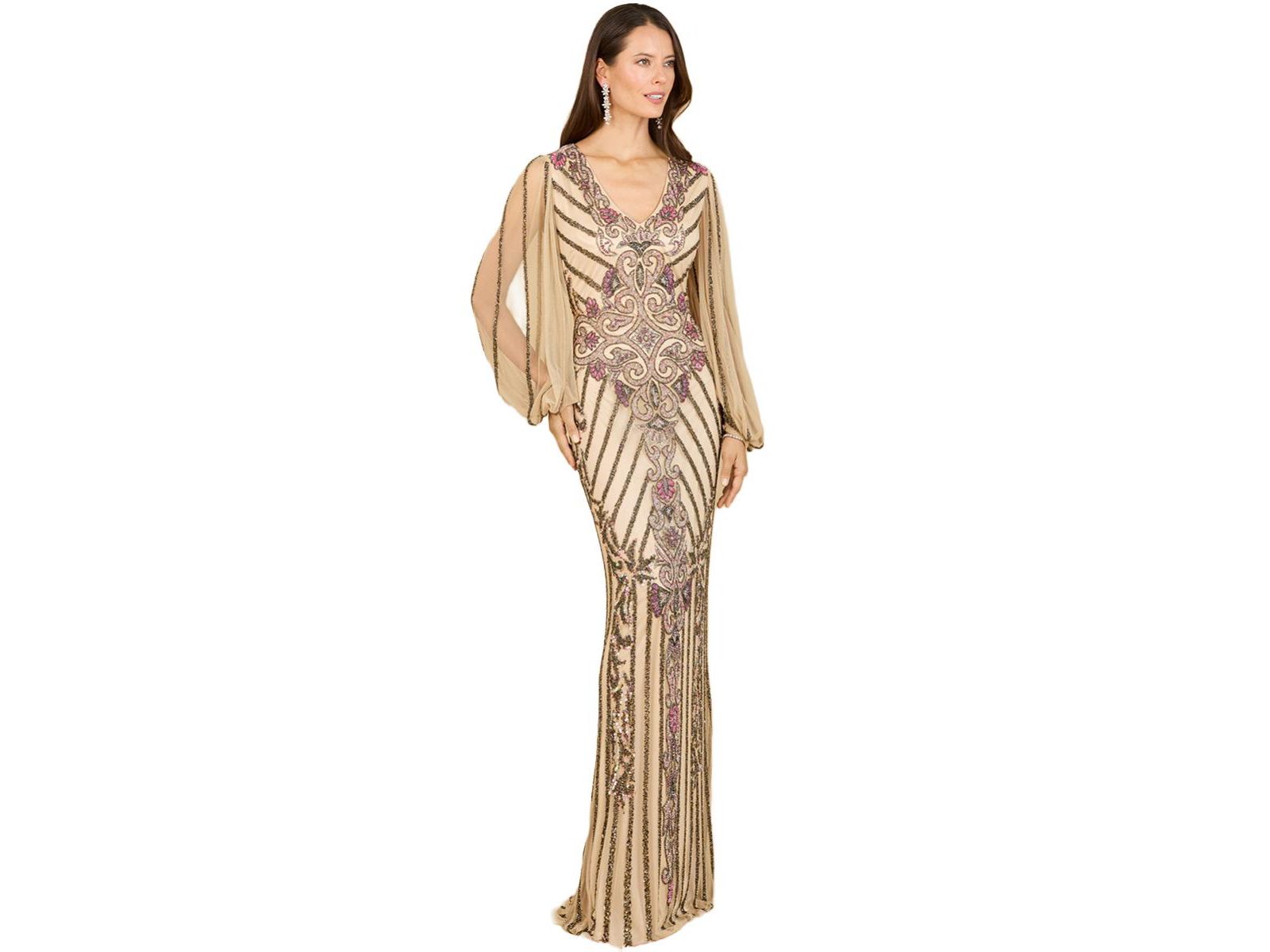 Платье Lara Women's Long Flutter Sleeves Beaded