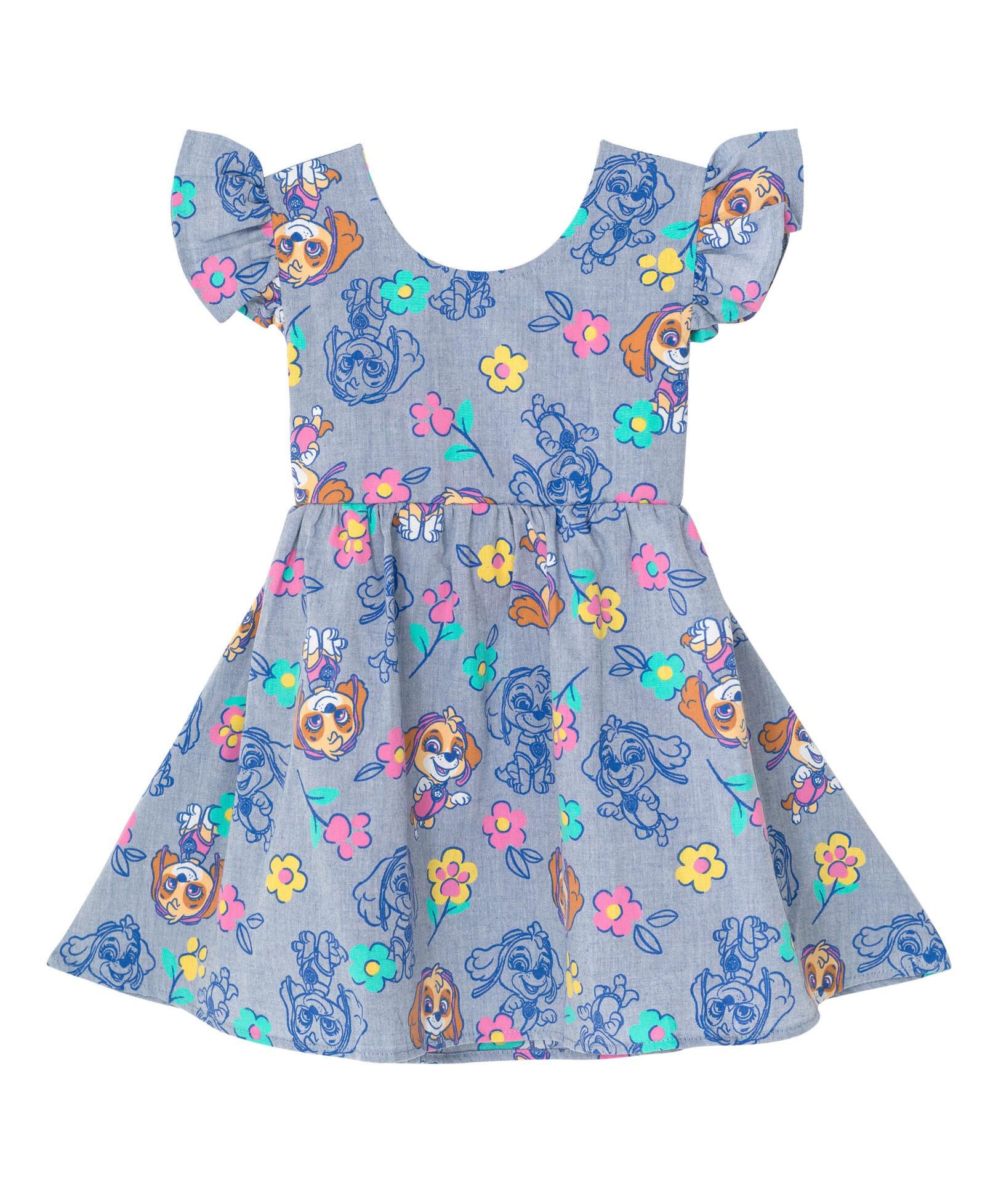 Paw Patrol Детское платье-трапеция Skye Floral Chambray для девочек