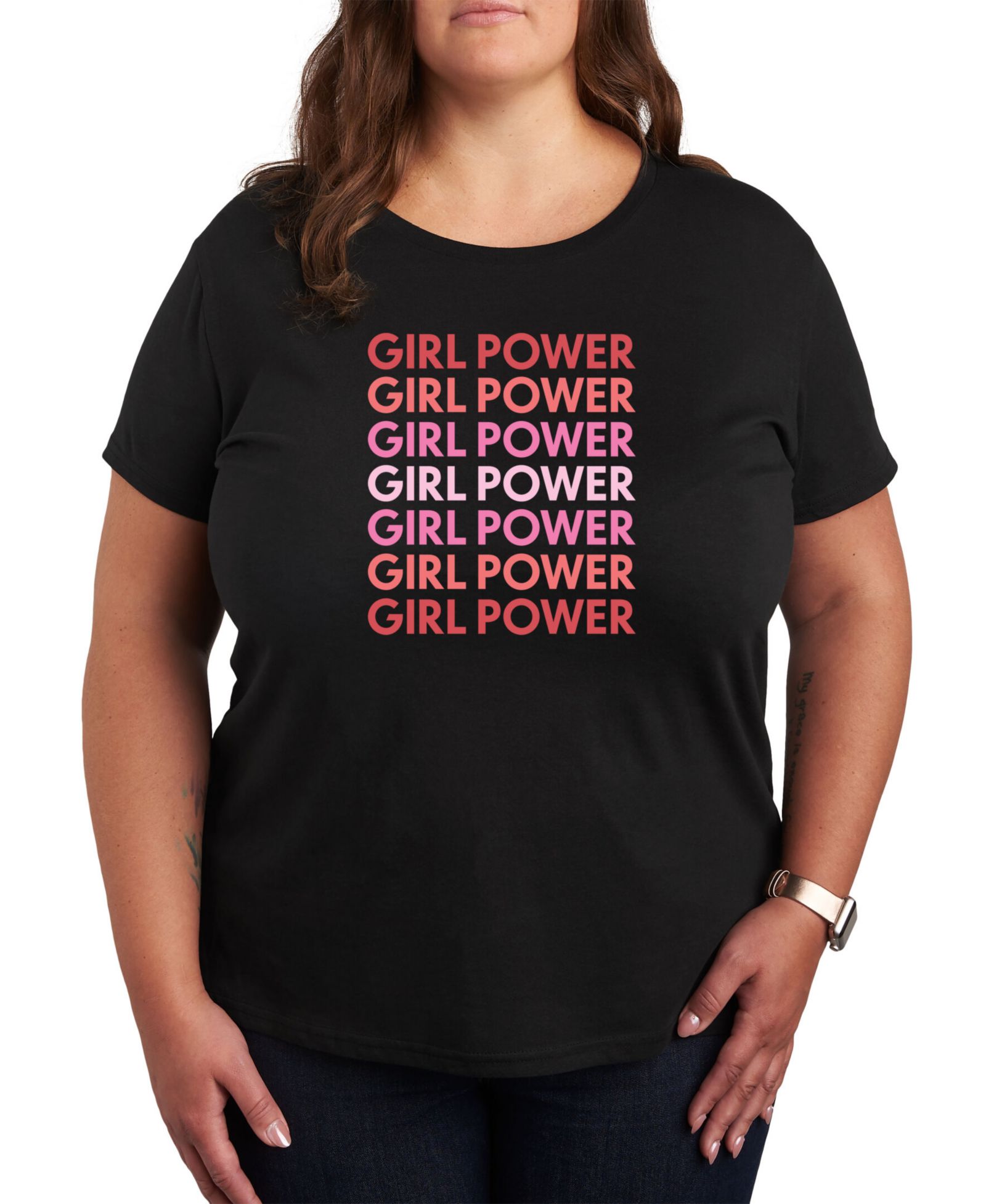 Женская футболка Hybrid Apparel, графический принт Girl Power, Plus Size