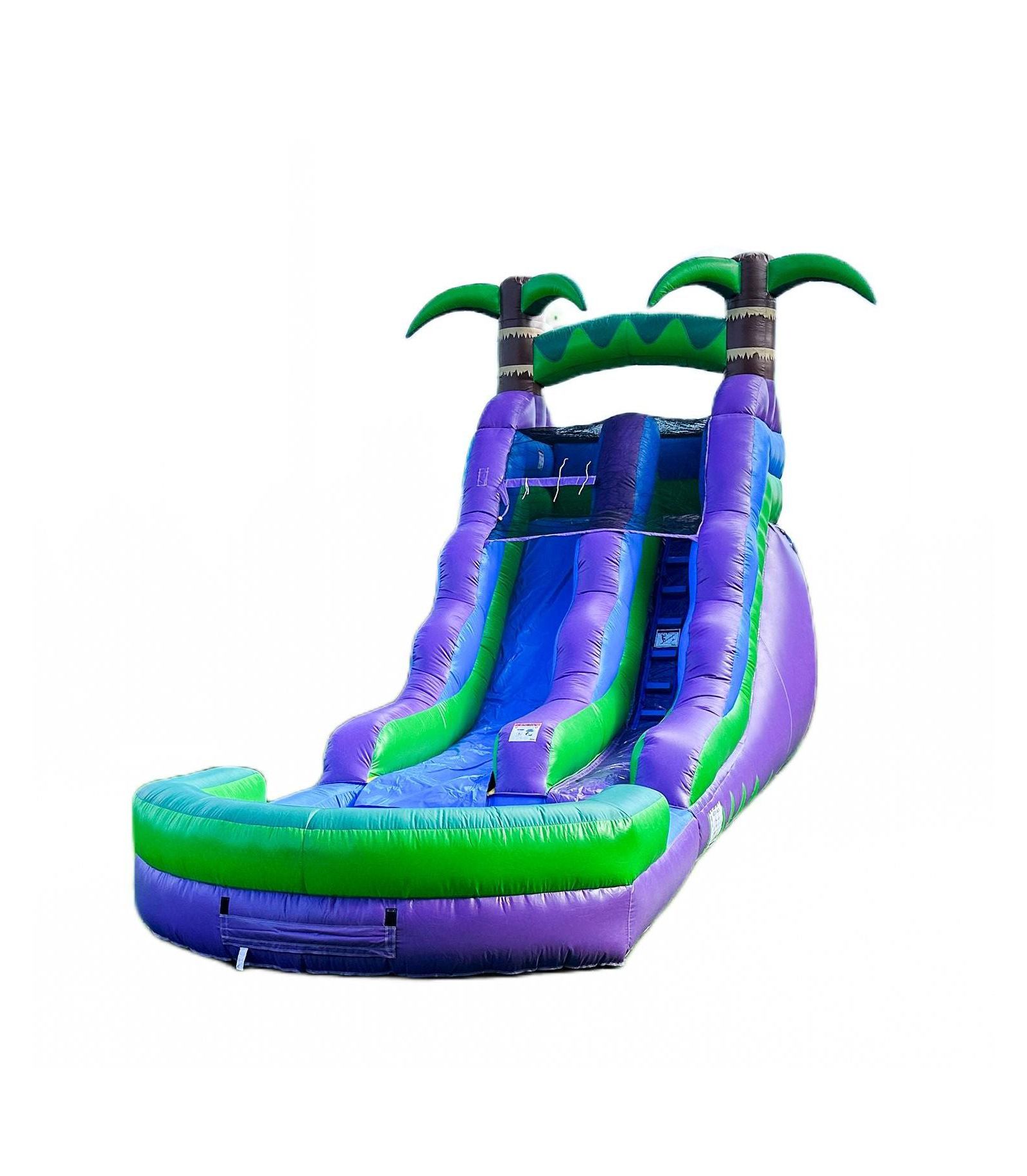 HeroKiddo 16 Purple Tropical Water Slide Inflatable с бассейном для детей и взрослых (с воздуходувкой), влажное и сухое использование, летное веселье