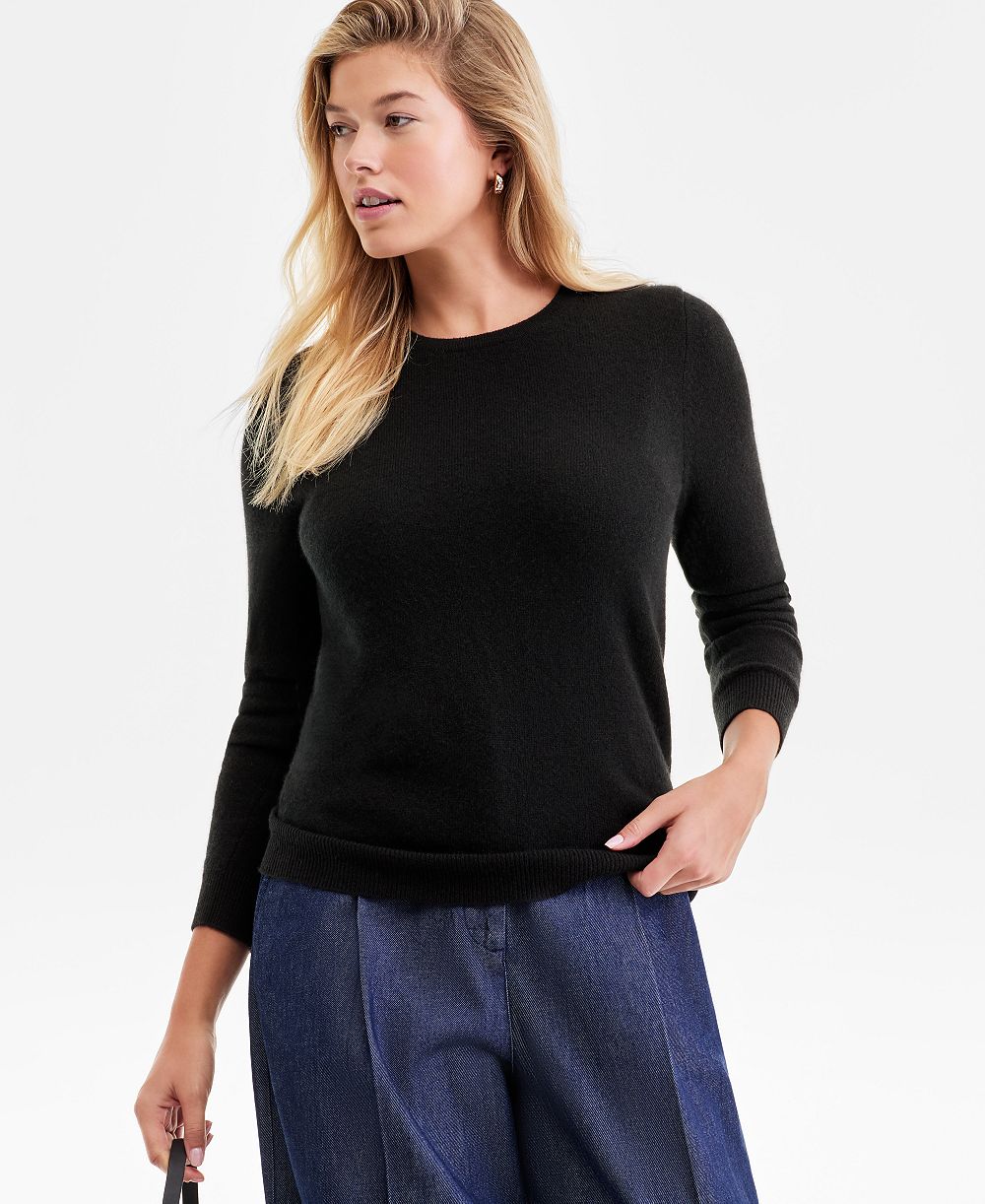Charter Club Women's 100% Cashmere Long-Sleeve Crewneck Sweater, Macy's Exclusive