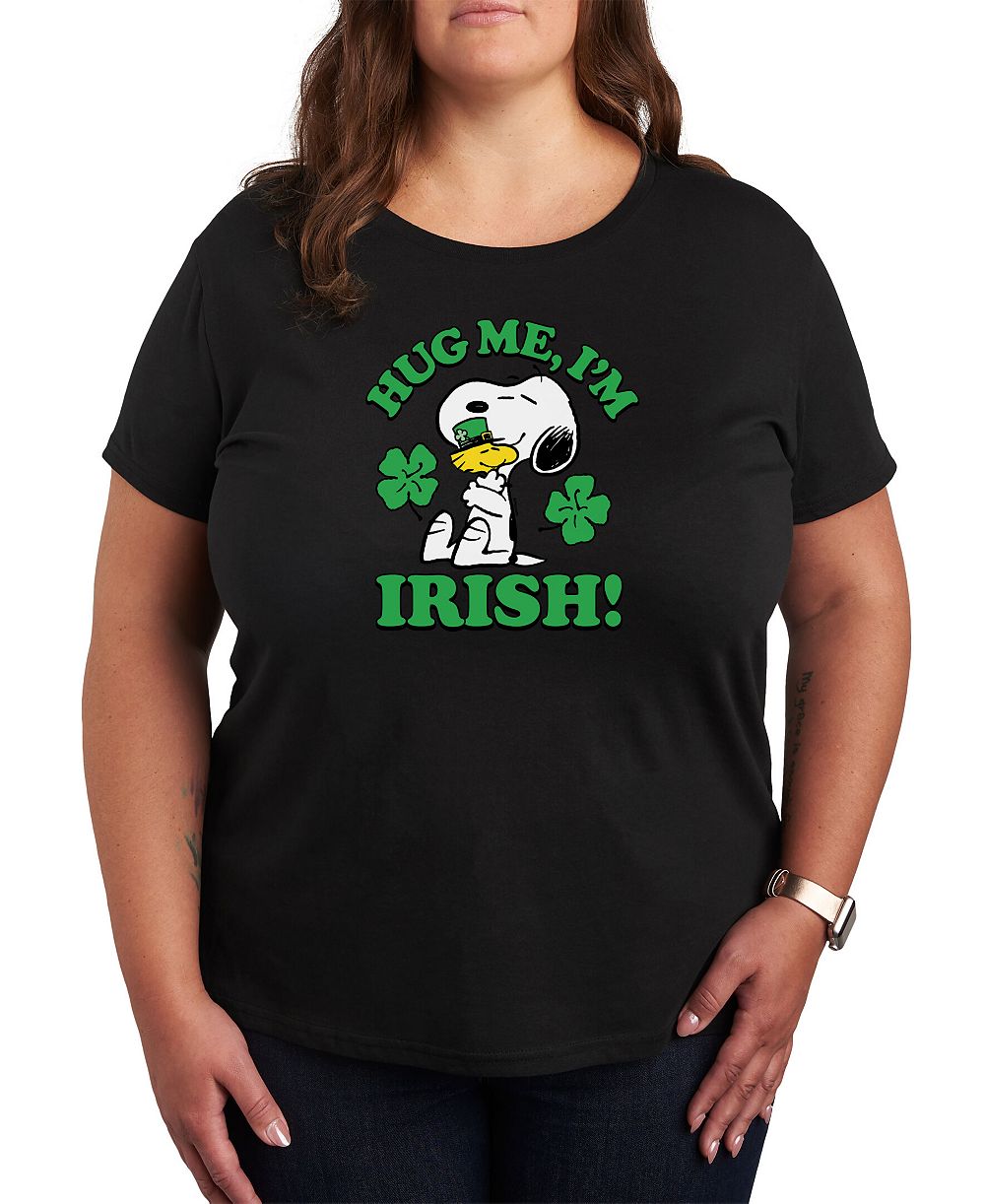Hybrid Apparel Женская футболка Plus Size Peanuts Snoopy St. Patrick's Day Graphic