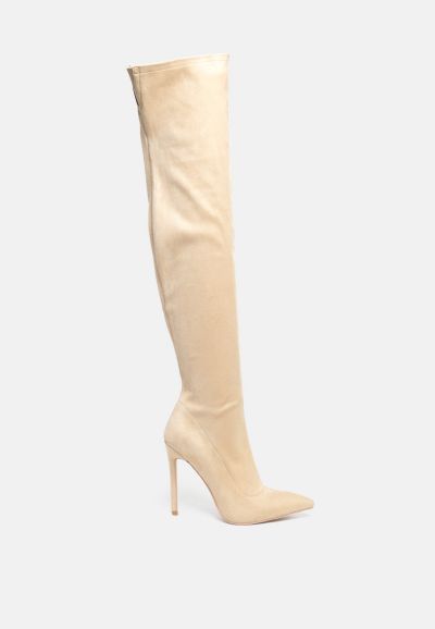 London Rag Womens Tilera Stretch Over The Knee Stiletto Boots