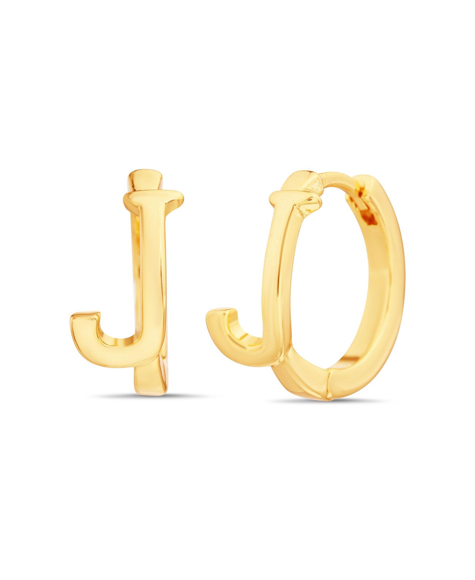 Серьги-кольцо kensie Gold-Tone Letter "A" Initial Huggie Hoop