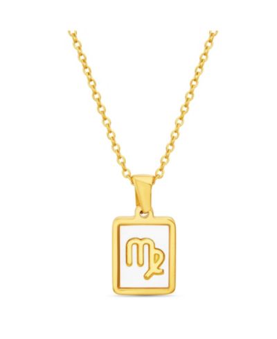 kensie Gold-Tone Tag Zodiac Sign Pendant Necklace