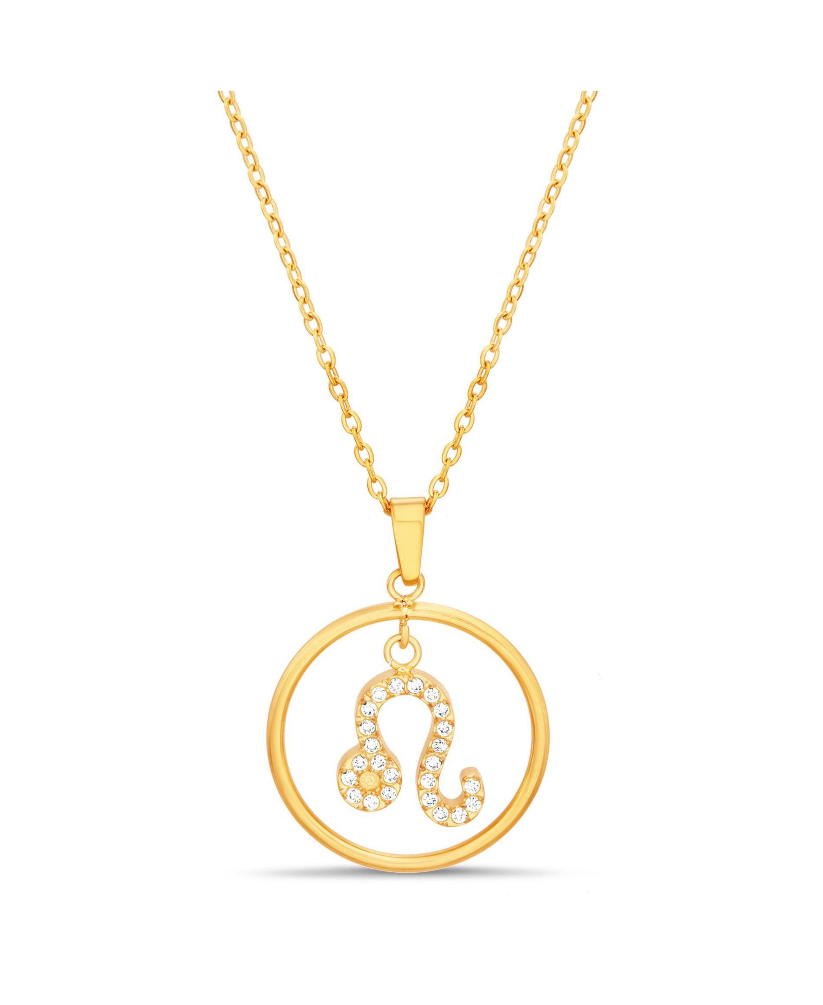 kensie Gold-Tone Dangle Round Initial Pendant Necklace