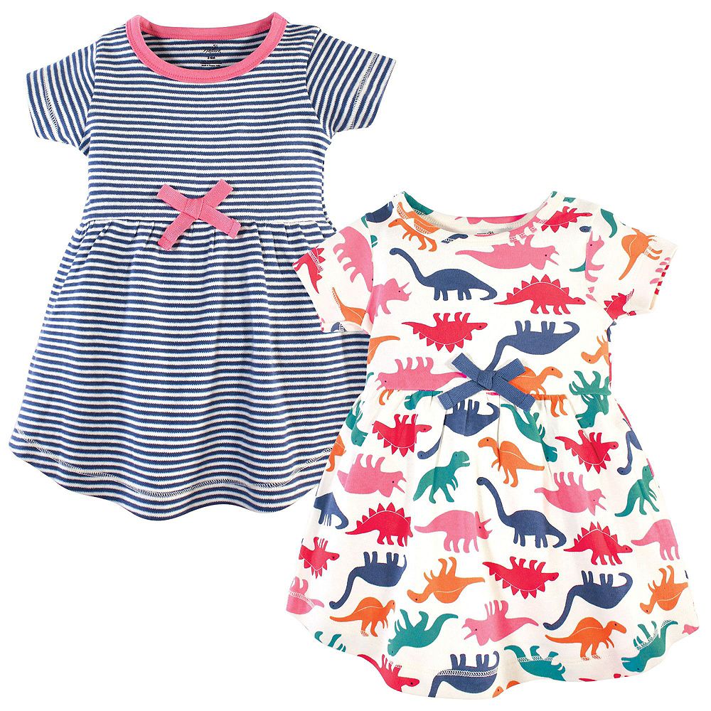Touched by Nature Baby Girls Natural Cotton Dress Duo Short and Long Sleeve Styles