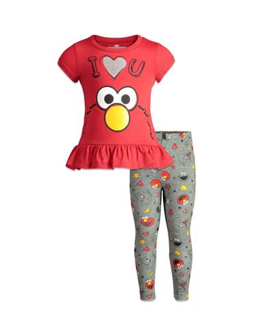 Детский комплект из футболки и легинсов Sesame Street Elmo Bird Cookie Monster