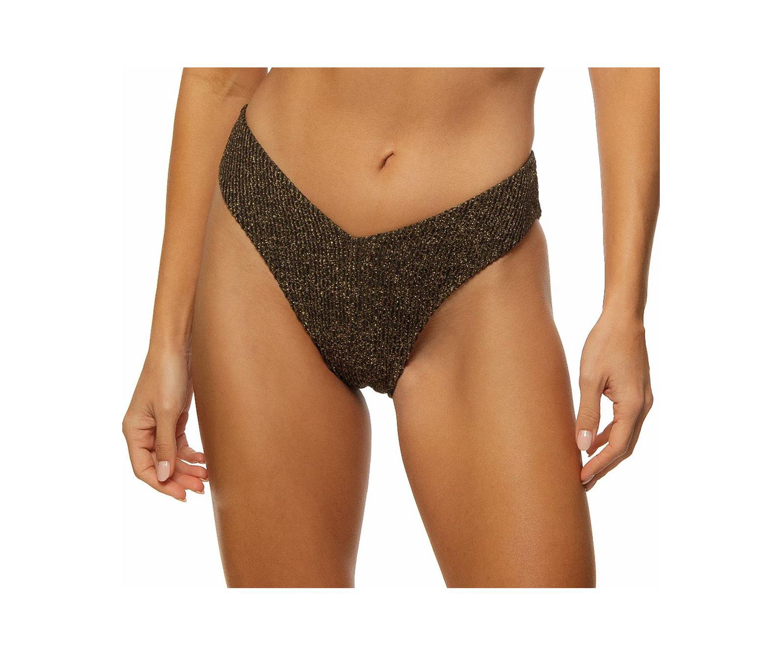 Женское бикини Guria Beachwear Crinkle Lurex Reversible V Front Classic Bikini Bottom