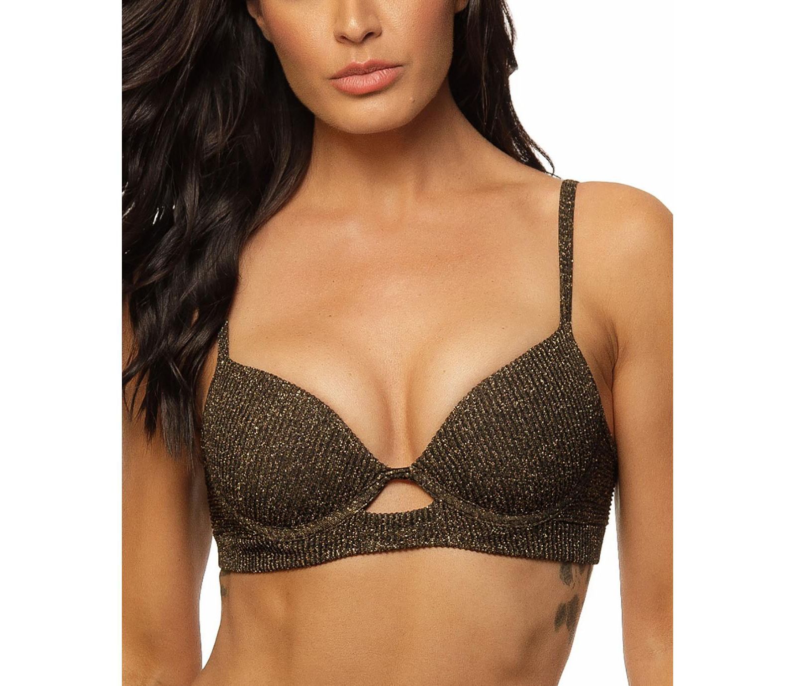 Guria Beachwear Women's Crinkle Lurex Padded Underwire Bikini Top