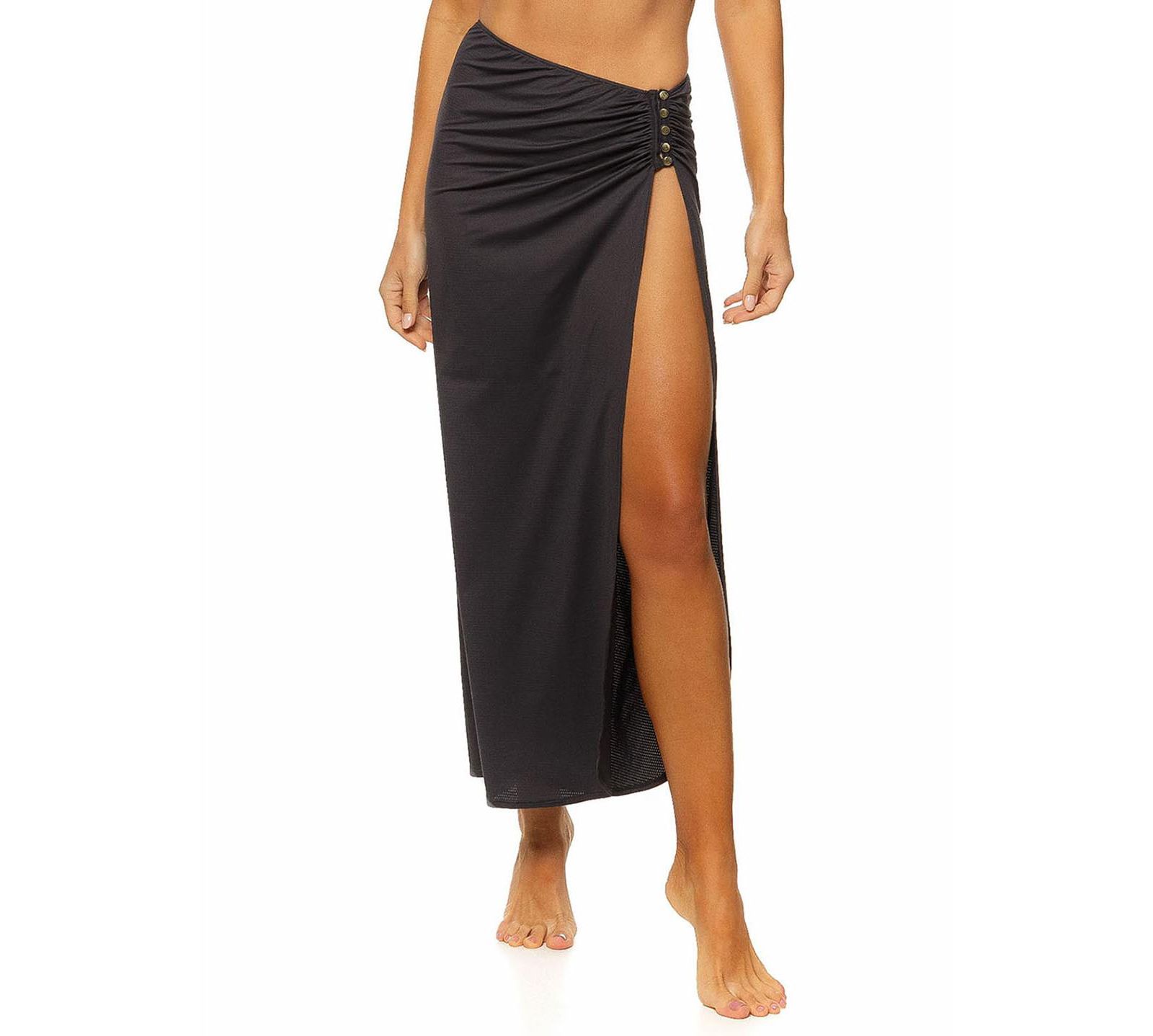 Guria Beachwear Women's Mesh Side Slit Long Skirt Cover-up