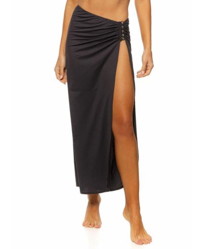 Guria Beachwear Women's Mesh Side Slit Long Skirt Cover-up