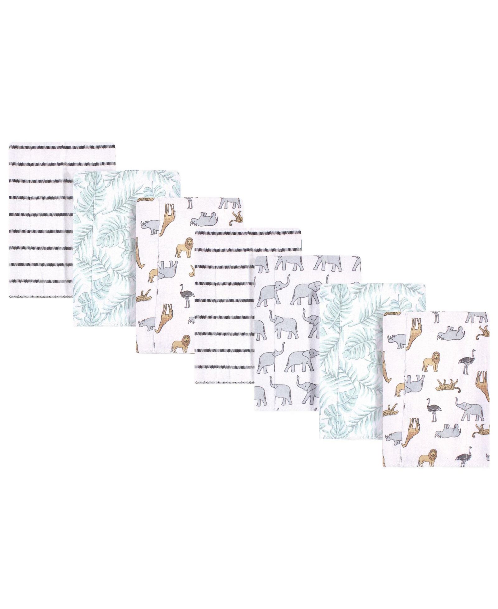 Hudson Baby Soft Flannel Burp Cloths 7-Pack for Babies