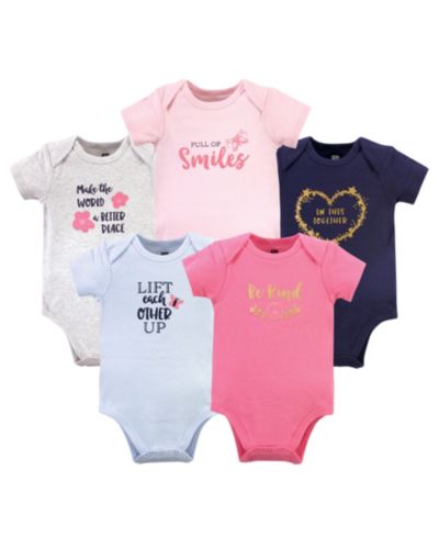 Hudson Baby Baby Girls Hudson Essential 5-Piece Cotton Bodysuit Set