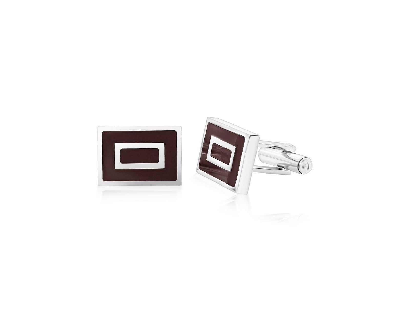 Metallo Stainless Steel Enamel Square Cuff Links