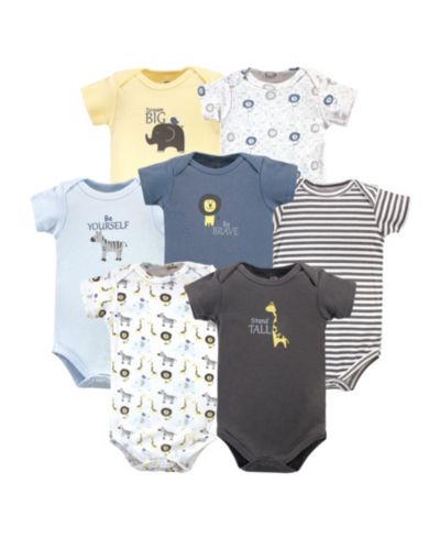Hudson Baby Baby Boys Hudson 7-Pack Cotton Onesies