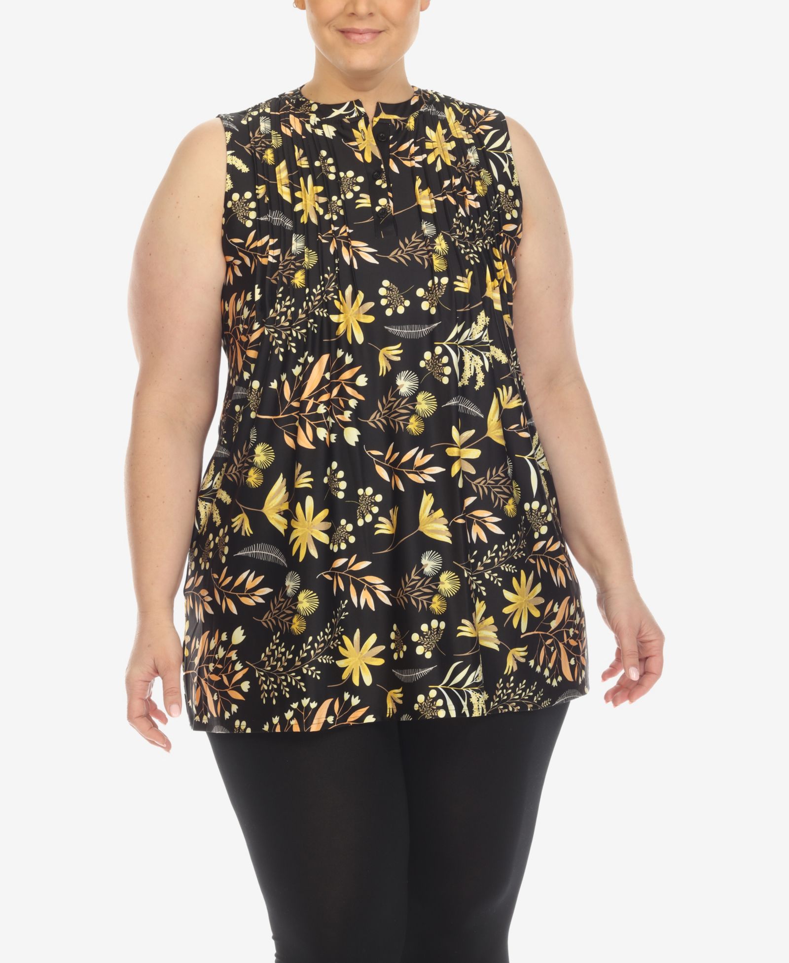 White Mark Plus Size цветочный топ без рукавов