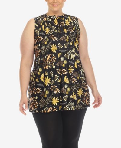 White Mark Plus Size цветочный топ без рукавов