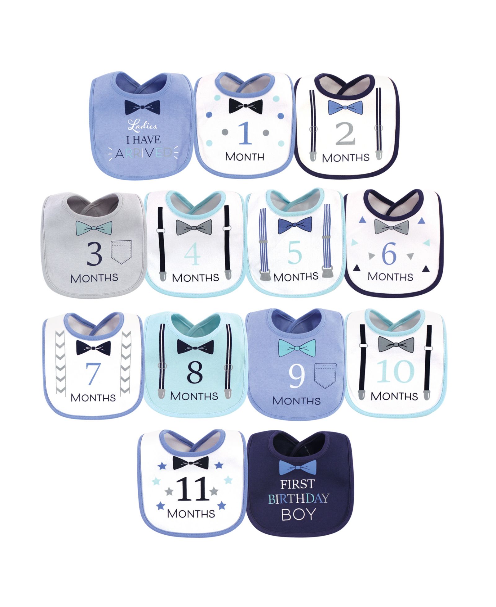 Hudson Baby Детский набор нагрудников 13-Piece Holiday-Themed Interlock для мальчиков